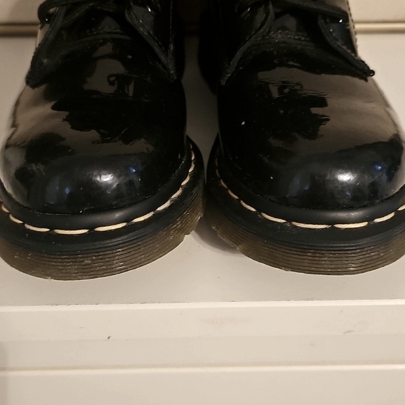 Dr Martens Black Boots Pull On 1460 W Womens Shiny Black Size US 7 - Picture 9 of 11